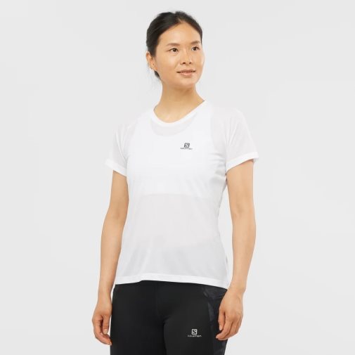 White Salomon Cross Rebel Short Sleeve Women's T-Shirts | PH 94187Y